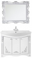 Водолей Мебель для ванной "Кармен 105" белая/серебро, зеркало в раме